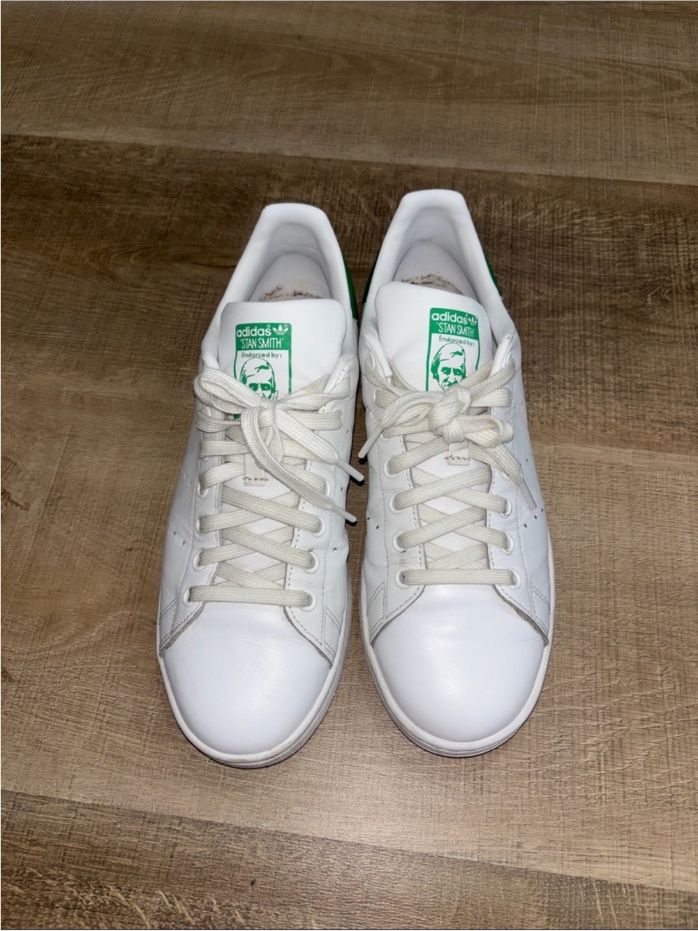 Adidas Men’s Size 9.5 White/Green Stan Smith Sneakers - Picture 2 of 7